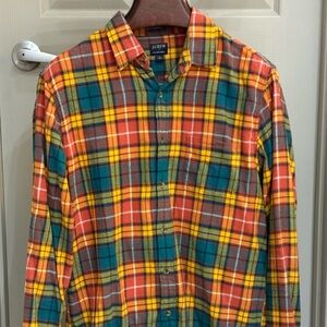 J. Crew Men’s Large Multicolor Flannel Plaid Button Down Shirt